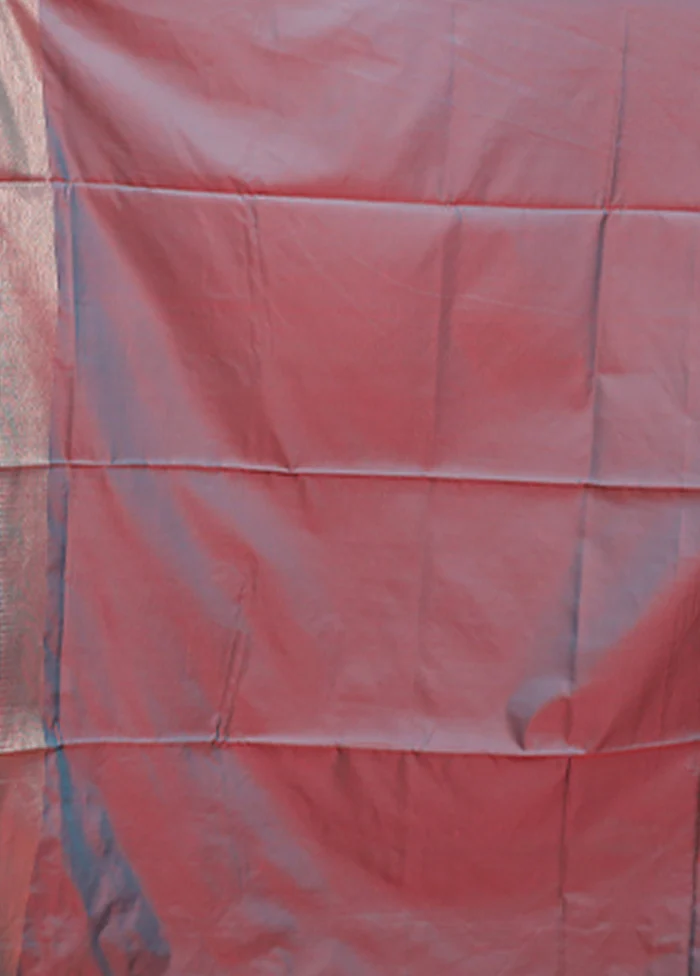 Pink Dupion Silk Saree With Blouse Piece - Image 5