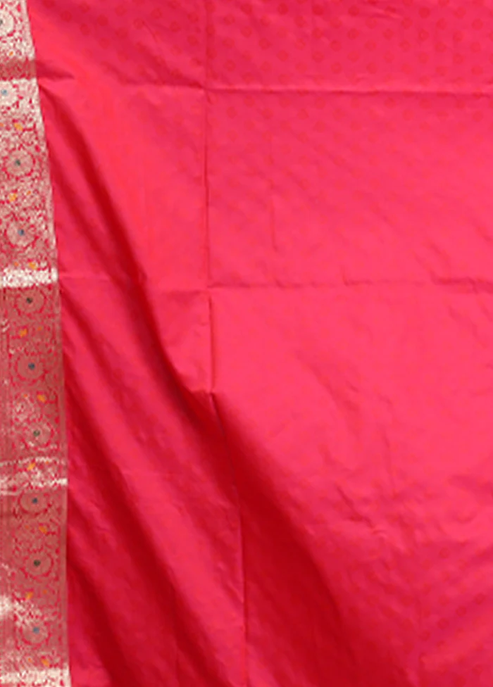 Pink Dupion Silk Saree With Blouse Piece - Image 5