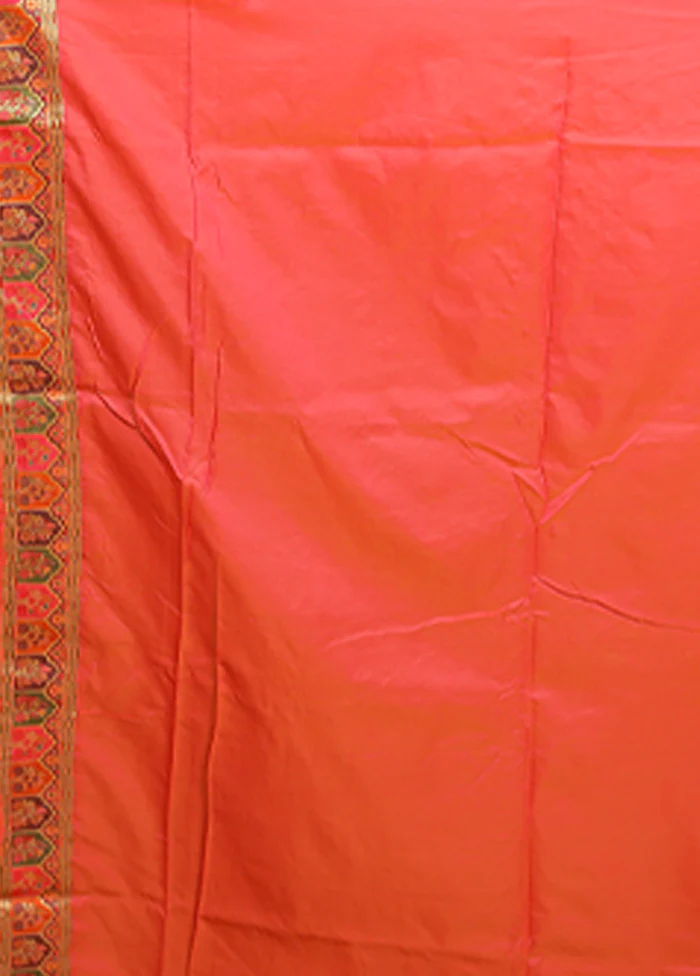 Pink Dupion Silk Saree With Blouse Piece - Image 5