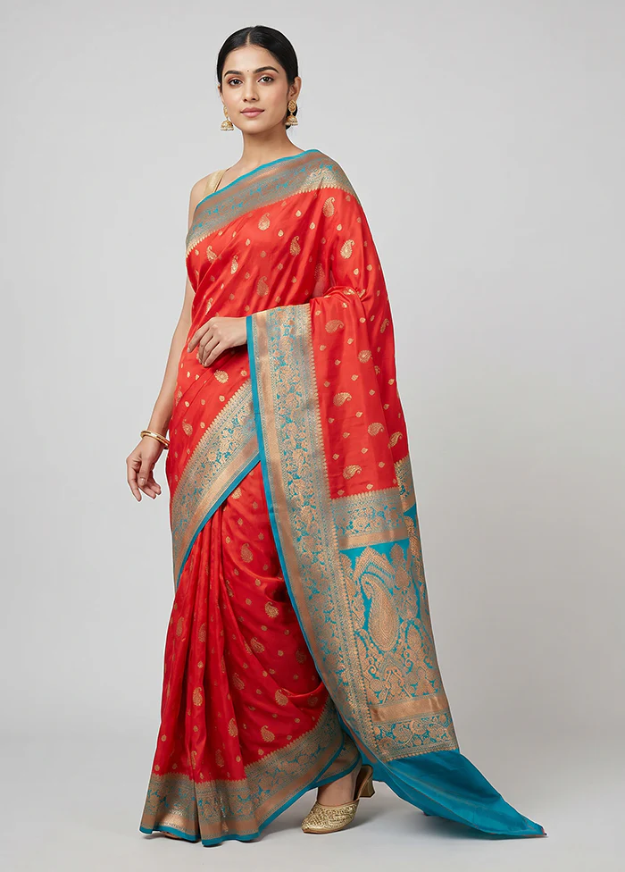 Pink Dupion Silk Saree With Blouse Piece