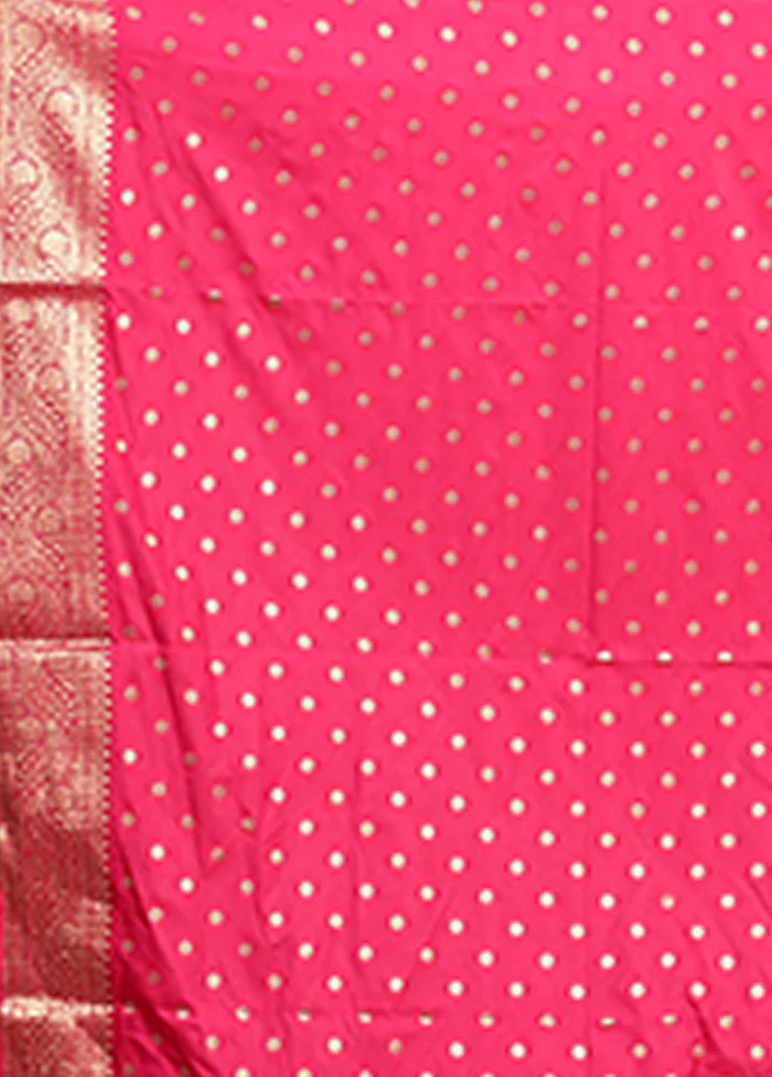 Pink Dupion Silk Saree With Blouse Piece - Image 5