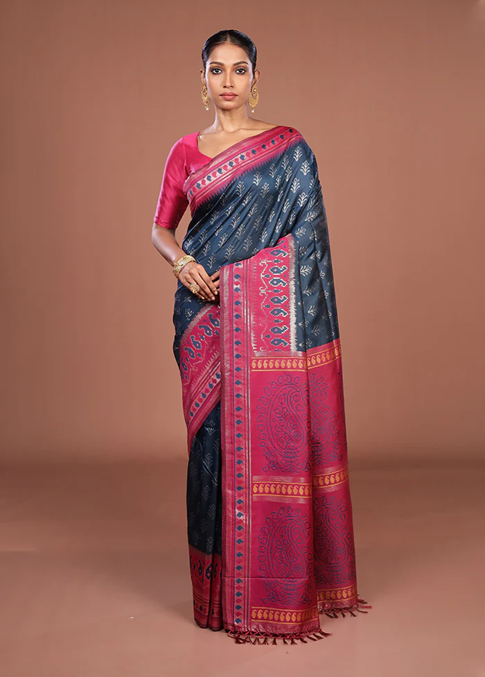 Pink Dupion Silk Saree With Blouse Piece - Image 2