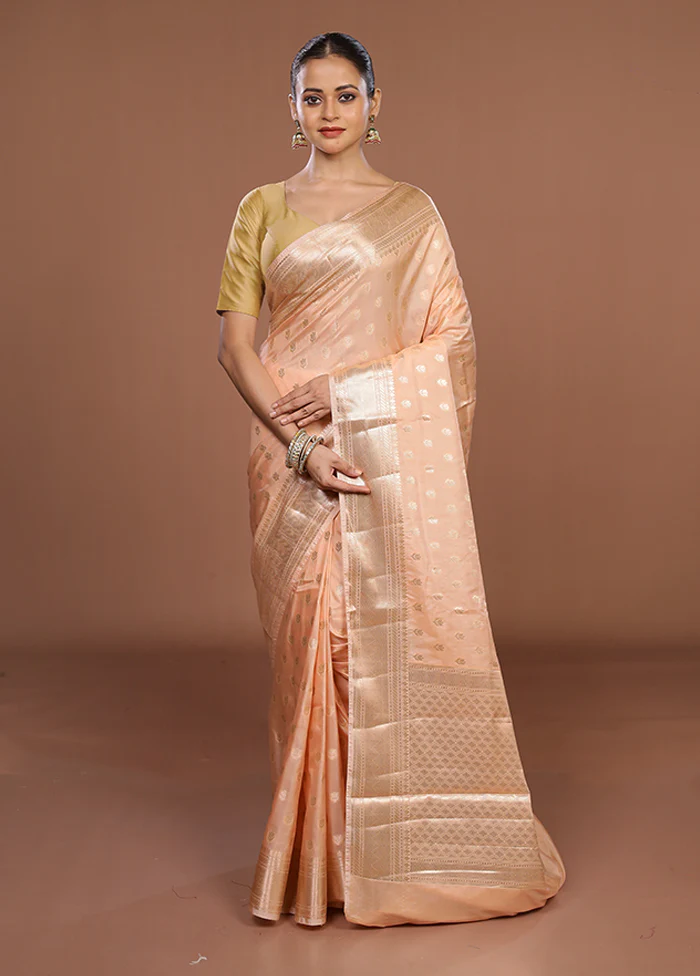 Pink Dupion Silk Saree With Blouse Piece - Image 2