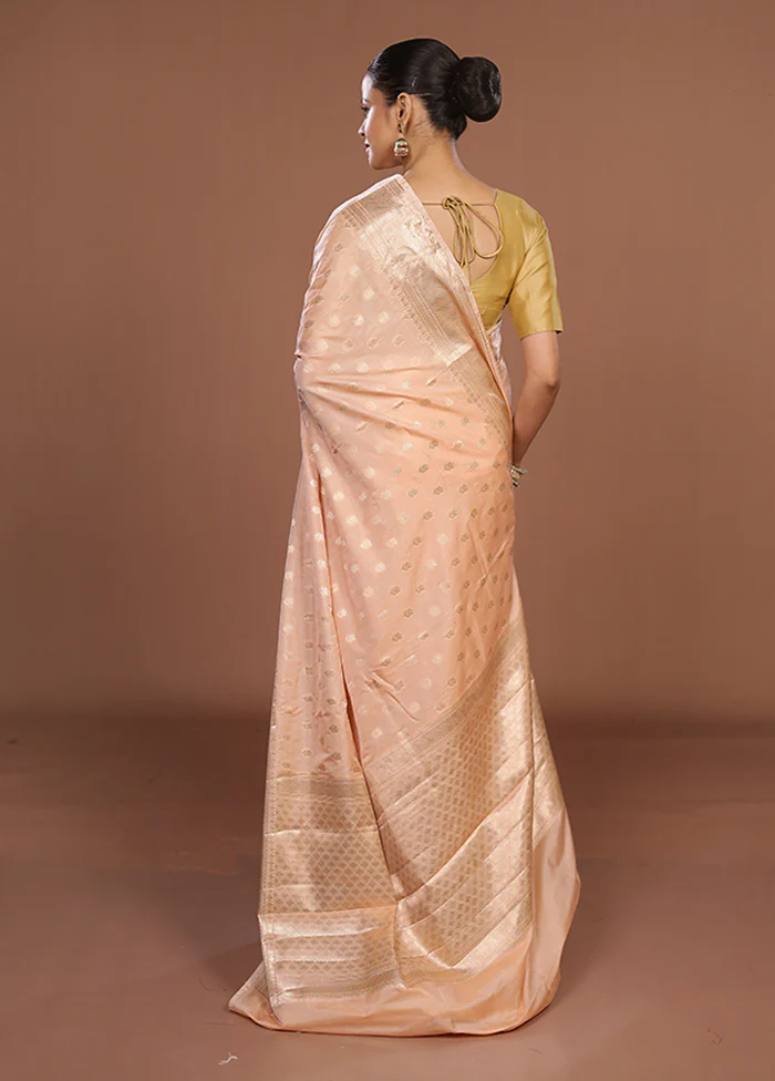 Pink Dupion Silk Saree With Blouse Piece - Image 3