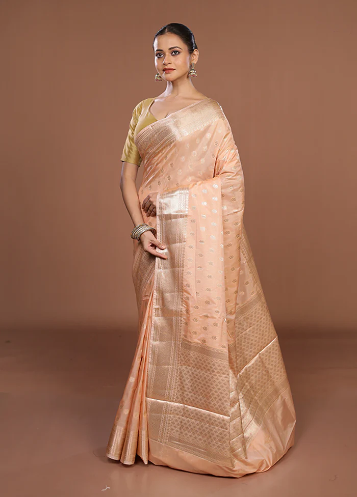 Pink Dupion Silk Saree With Blouse Piece - Image 4