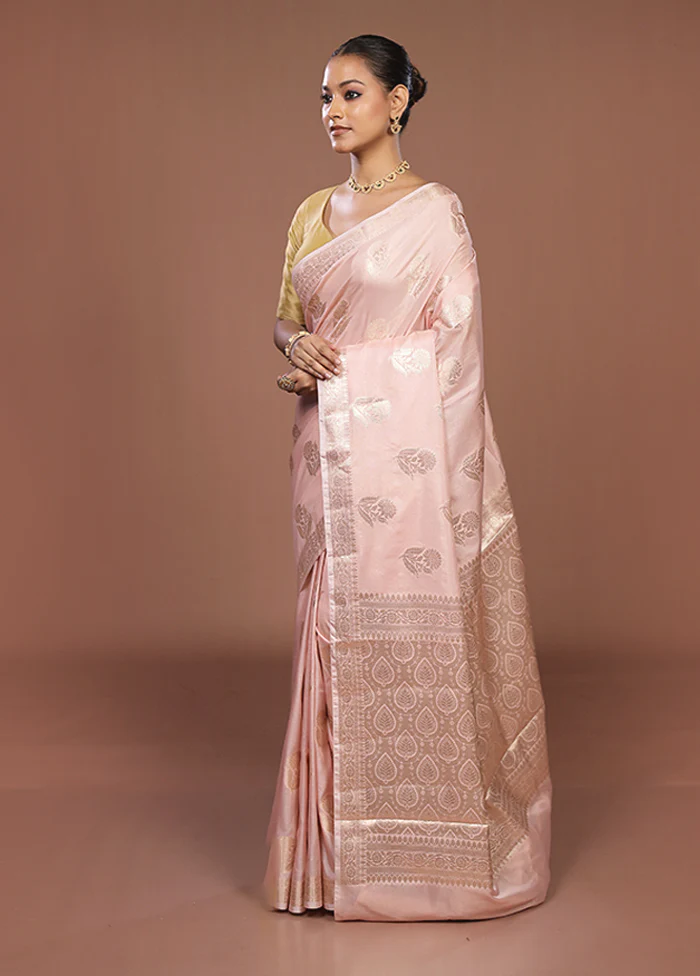 Pink Dupion Silk Saree With Blouse Piece - Image 4