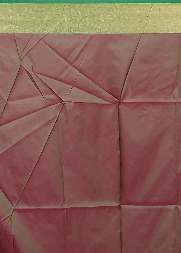 Pink Dupion Silk Saree With Blouse Piece - Image 5