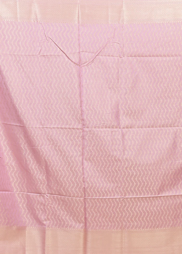 Pink Dupion Silk Saree With Blouse Piece - Image 5