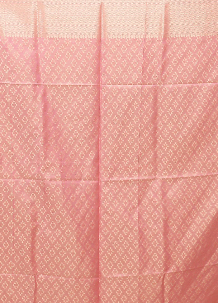 Pink Dupion Silk Saree With Blouse Piece - Image 5
