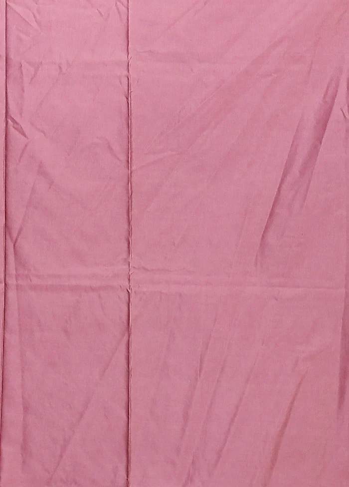 Pink Dupion Silk Saree With Blouse Piece - Image 5