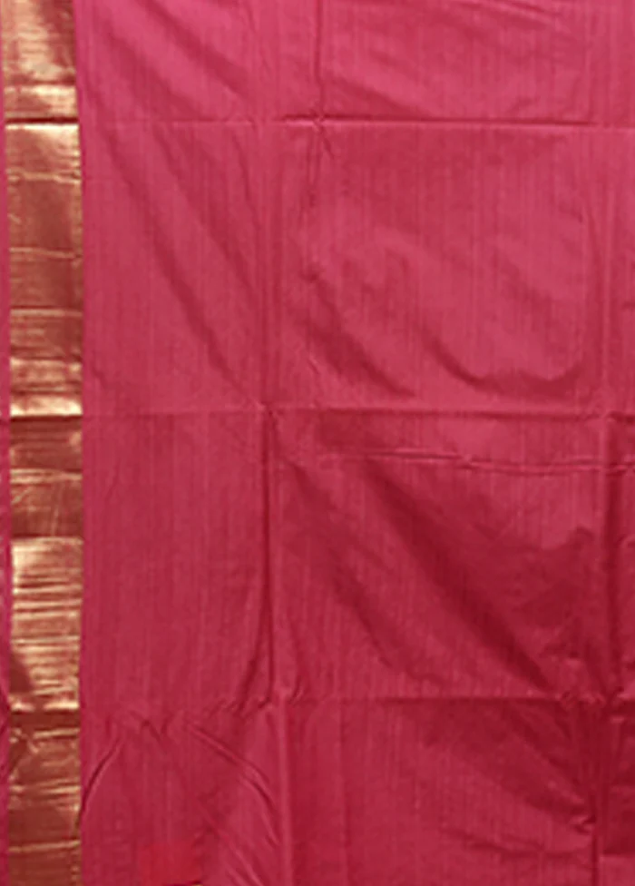 Pink Dupion Silk Saree With Blouse Piece - Image 5