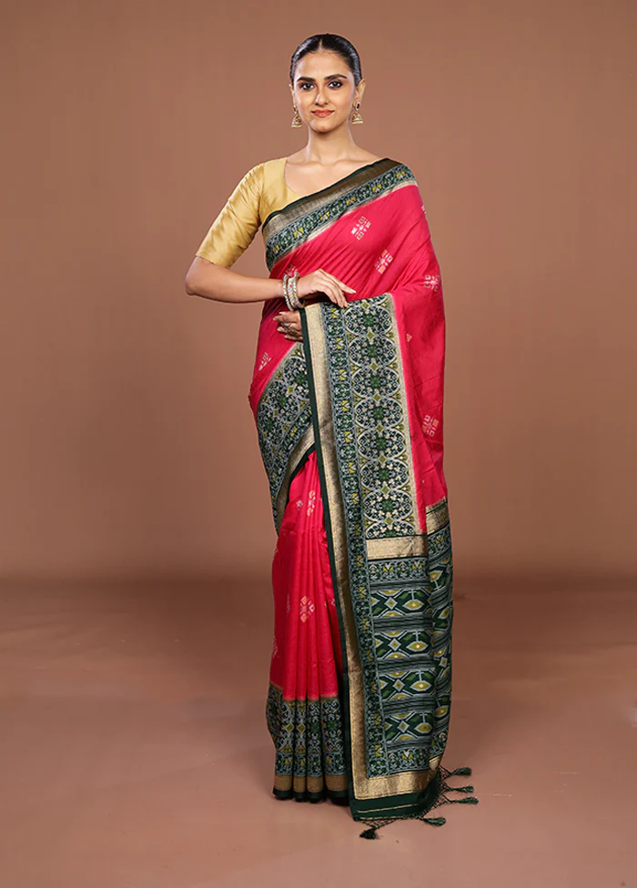 Pink Dupion Silk Saree With Blouse Piece - Image 2