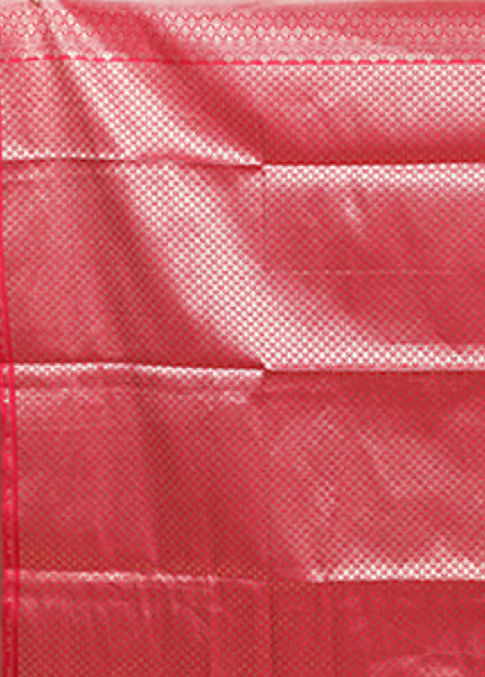 Pink Dupion Silk Saree With Blouse Piece - Image 5