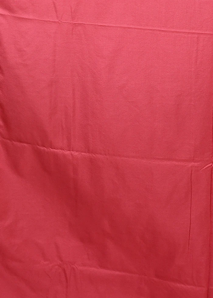 Pink Dupion Silk Saree With Blouse Piece - Image 5