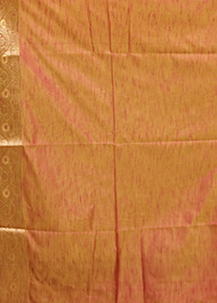 Pink Dupion Silk Saree With Blouse Piece - Image 5