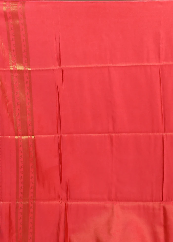 Pink Dupion Silk Saree With Blouse Piece - Image 5
