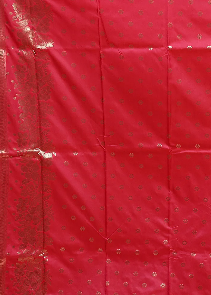Pink Dupion Silk Saree With Blouse Piece - Image 5