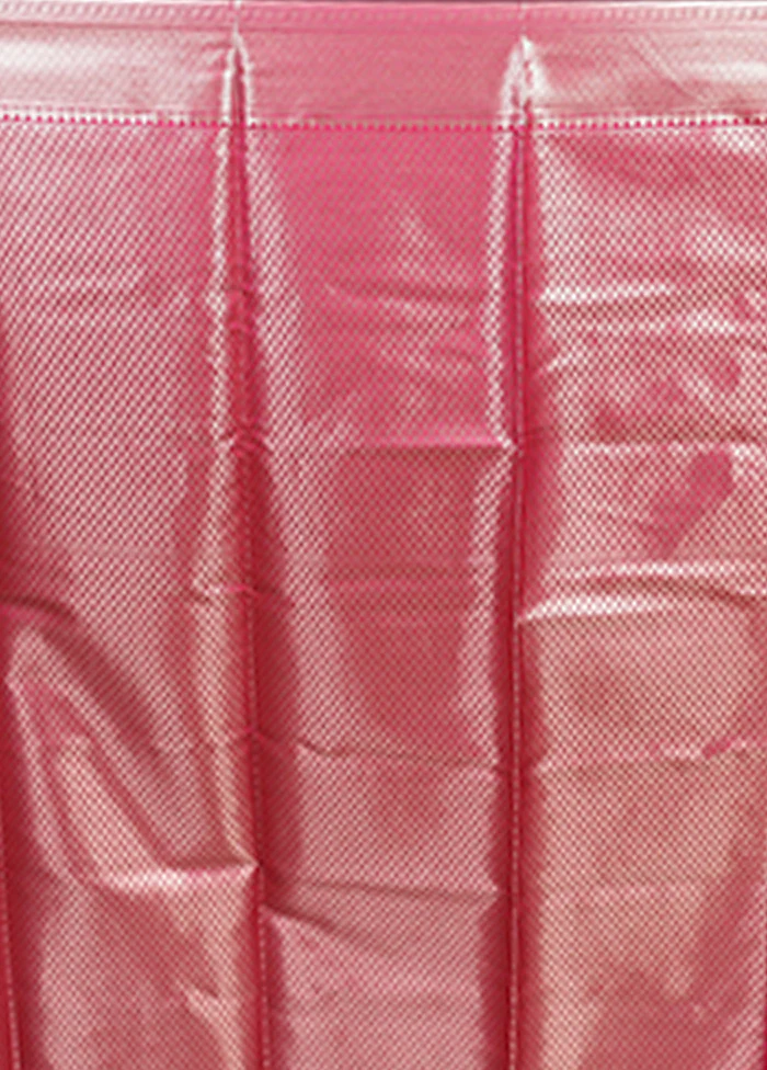 Pink Dupion Silk Saree With Blouse Piece - Image 5