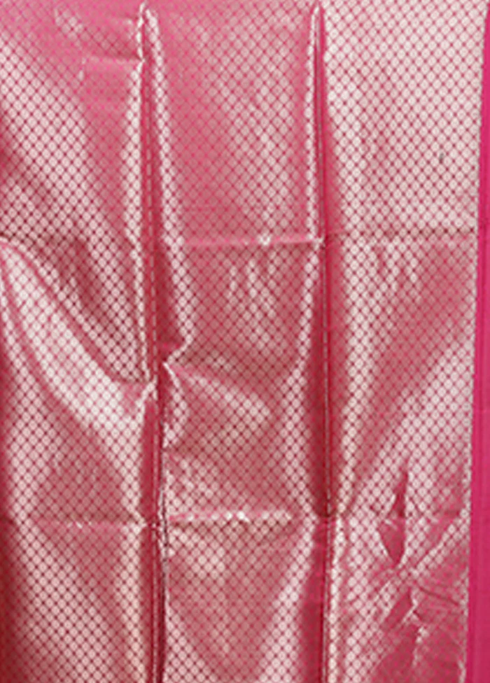 Pink Dupion Silk Saree With Blouse Piece - Image 5