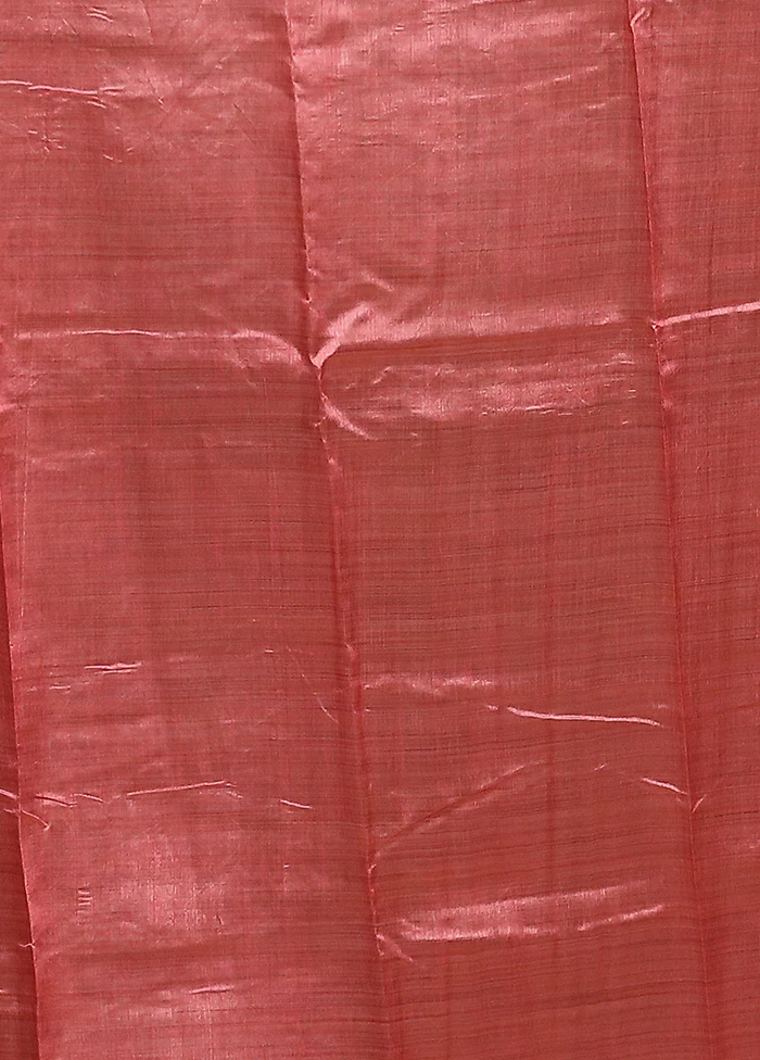 Pink Dupion Silk Saree With Blouse Piece - Image 5