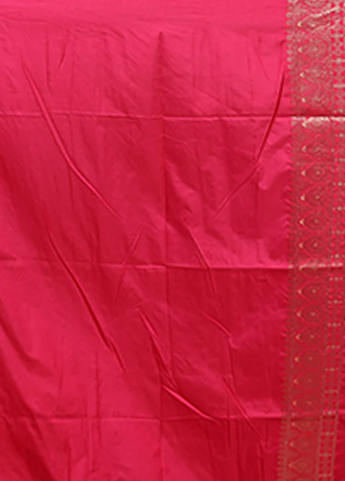 Pink Dupion Silk Saree With Blouse Piece - Image 5