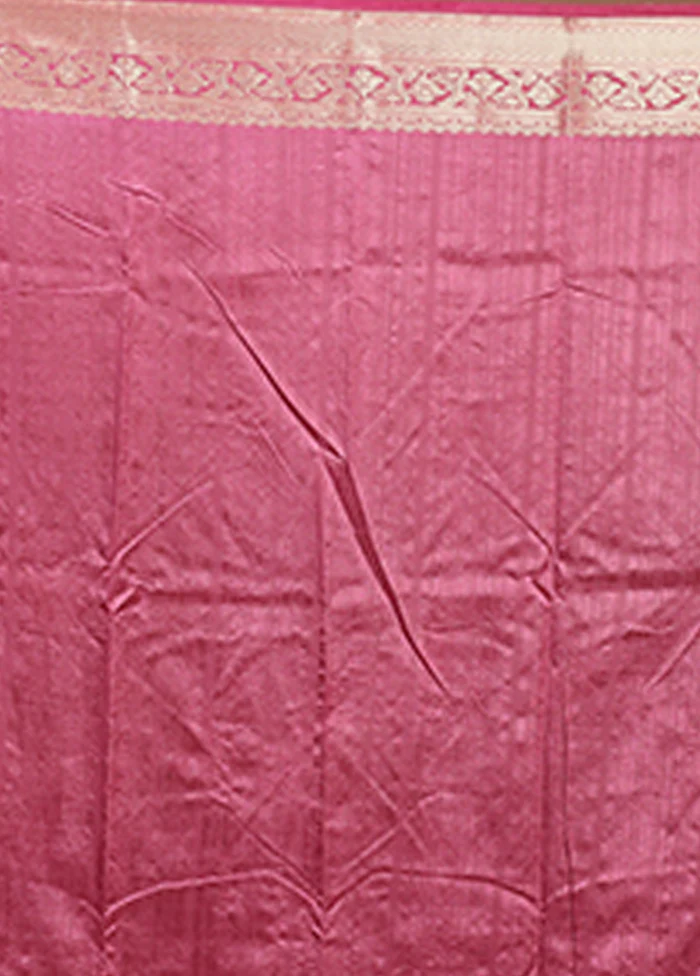 Pink Dupion Silk Saree With Blouse Piece - Image 5