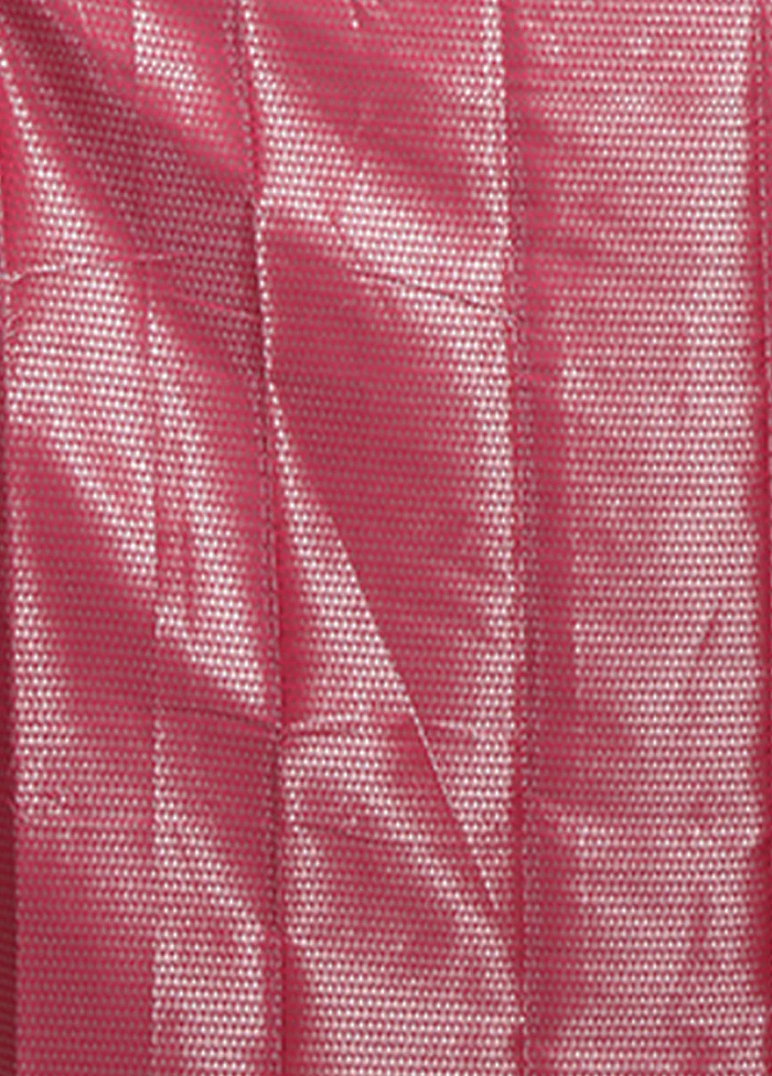 Pink Dupion Silk Saree With Blouse Piece - Image 5
