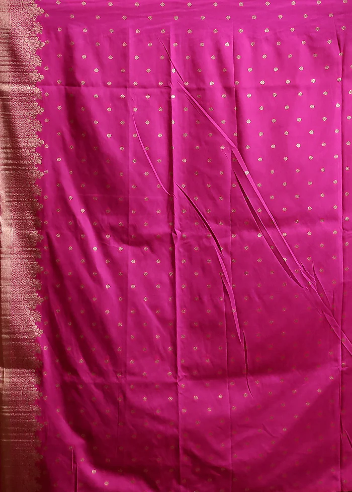 Pink Dupion Silk Saree With Blouse Piece - Image 5