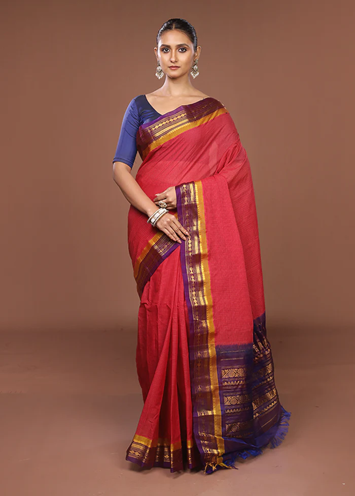 Pink Gadwal Pure Silk Saree Without Blouse Piece - Image 2
