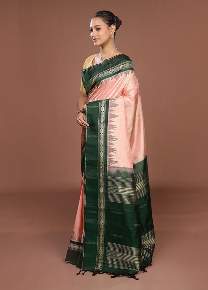 Pink Gadwal Pure Silk Saree Without Blouse Piece - Image 4