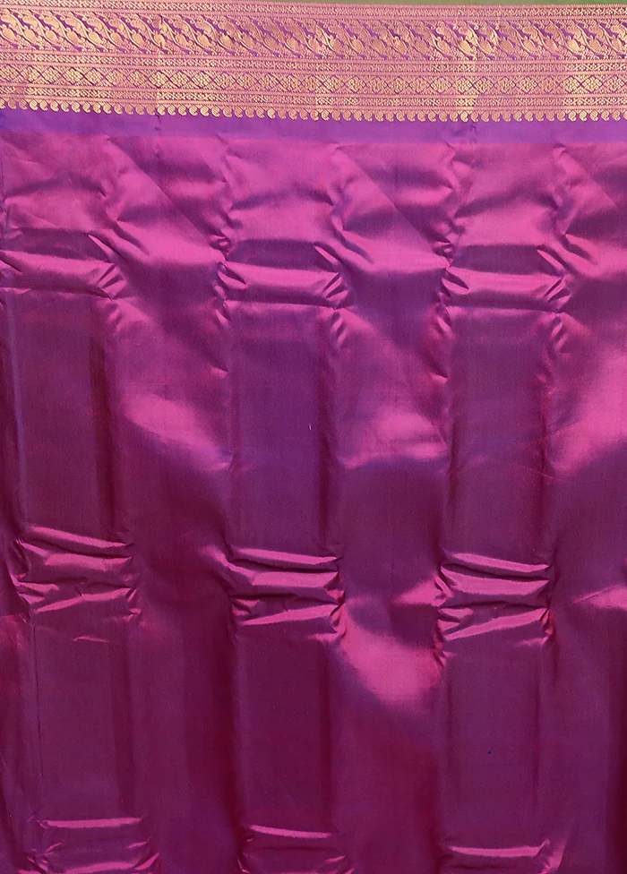 Pink Gadwal Pure Silk Saree Without Blouse Piece - Image 5