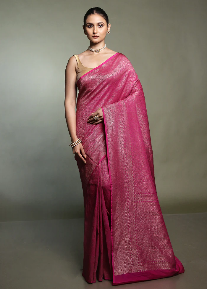 Pink Georgette Saree With Blouse Piece - Image 2