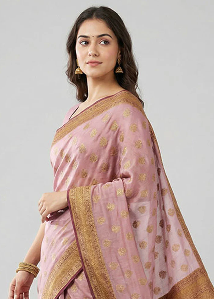 Pink Georgette Saree With Blouse Piece - Image 2