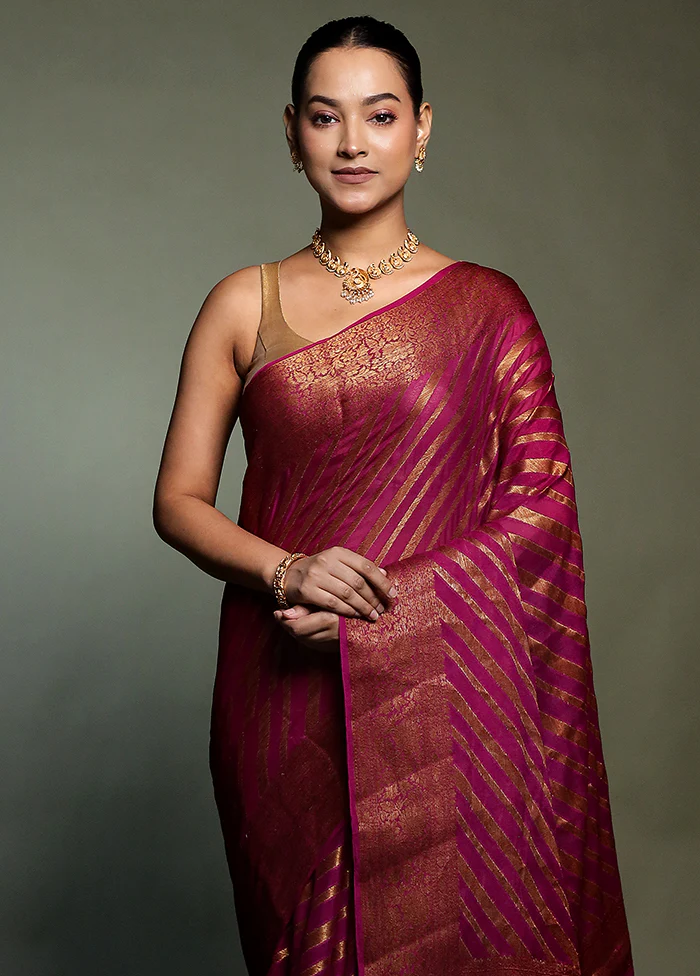 Pink Georgette Saree With Blouse Piece