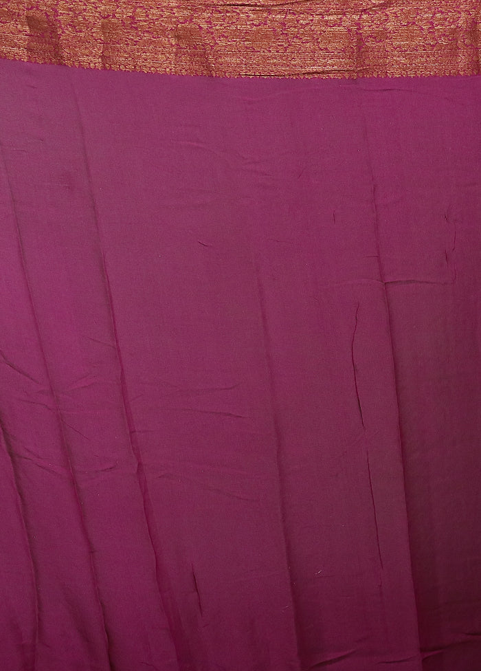 Pink Georgette Saree With Blouse Piece - Image 5