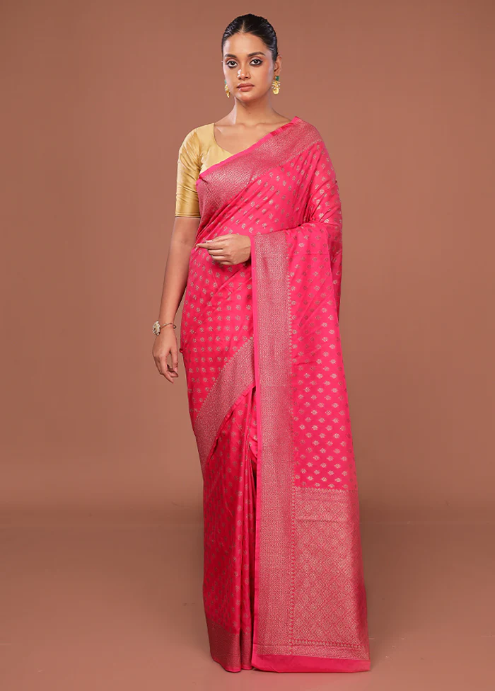 Pink Georgette Saree With Blouse Piece - Image 2