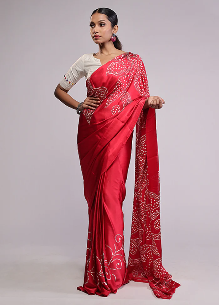 Pink Georgette Saree With Blouse Piece - Image 2