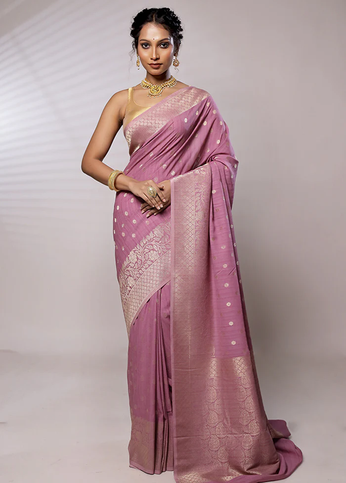 Pink Georgette Saree With Blouse Piece - Image 2