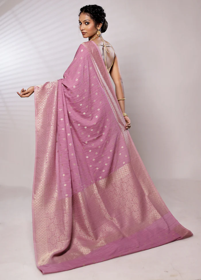Pink Georgette Saree With Blouse Piece - Image 3