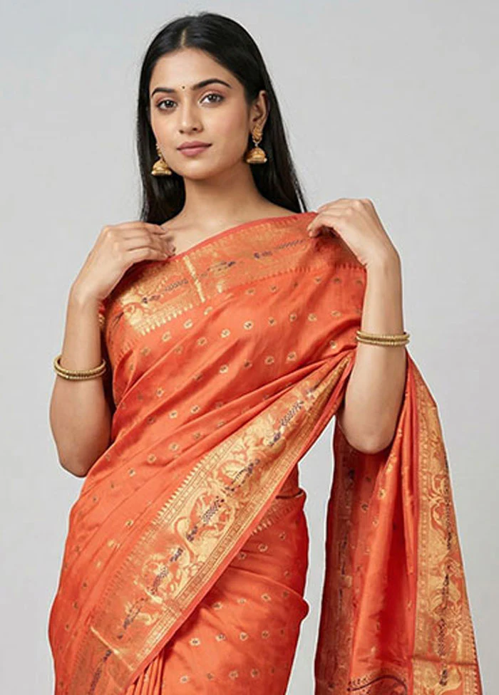 Pink Handloom Baluchari Pure Silk Saree With Blouse Piece - Image 2