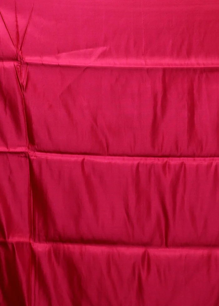 Pink Handloom Banarasi Pure Silk Saree With Blouse Piece - Image 5