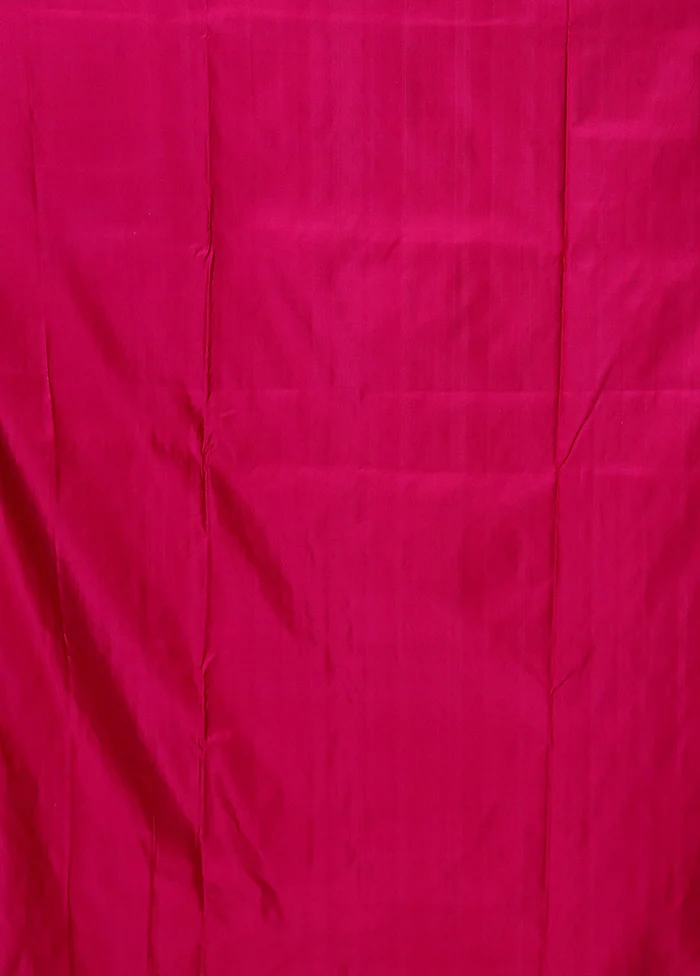 Pink Handloom Banarasi Pure Silk Saree With Blouse Piece - Image 5