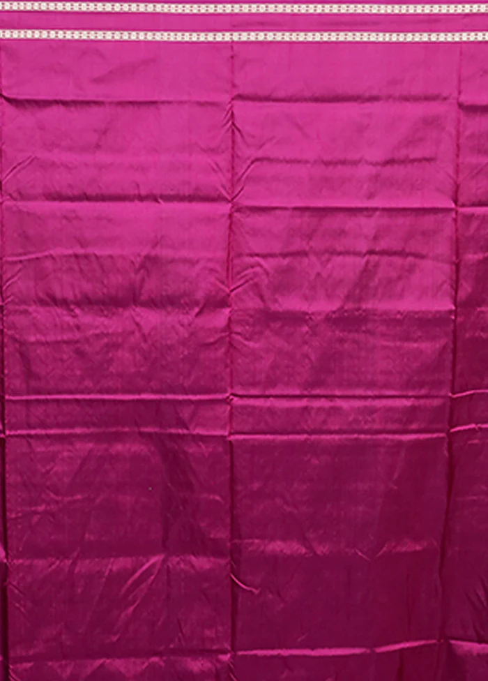 Pink Handloom Bomkai Pure Silk Saree With Blouse Piece - Image 5
