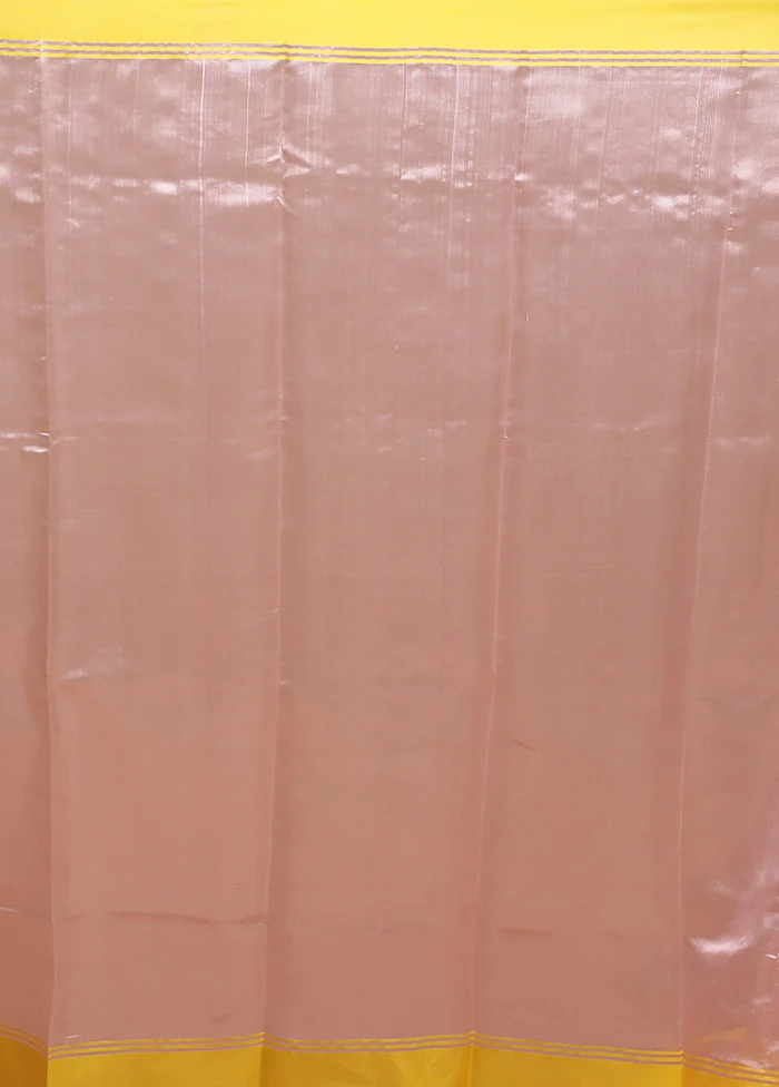 Pink Handloom Chanderi Pure Cotton Saree With Blouse Piece - Image 5