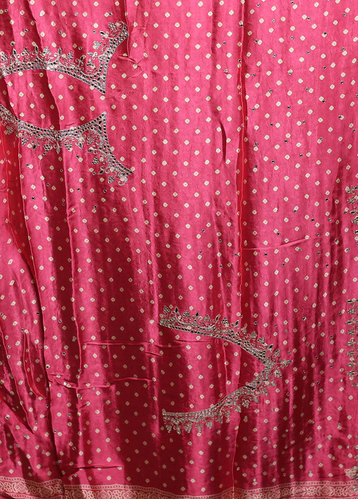 Pink Handloom Chiffon Pure Silk Saree With Blouse Piece - Image 5