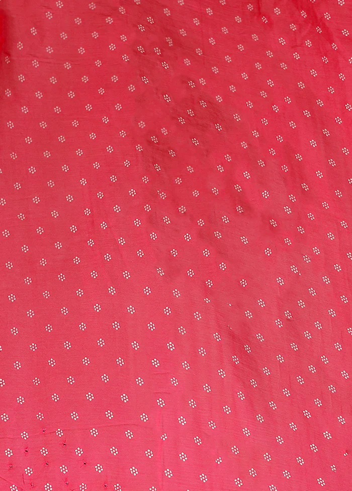 Pink Handloom Chiffon Pure Silk Saree With Blouse Piece - Image 6
