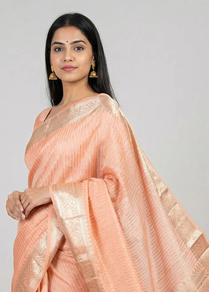 Pink Handloom Dupion Silk Saree With Blouse Piece - Image 2
