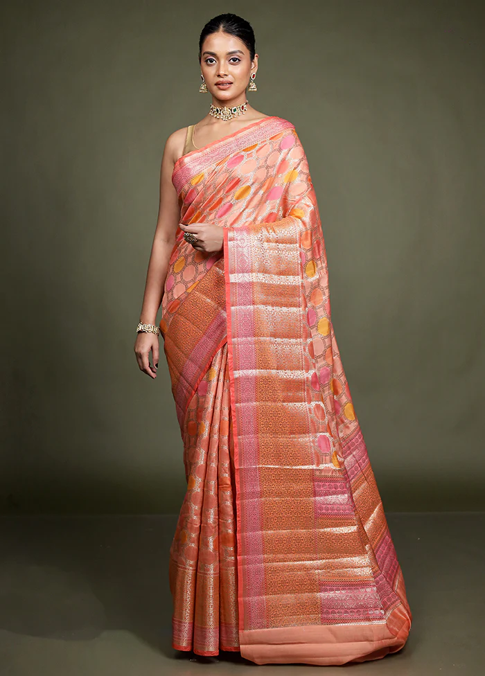 Pink Handloom Dupion Pure Silk Saree With Blouse Piece - Image 2