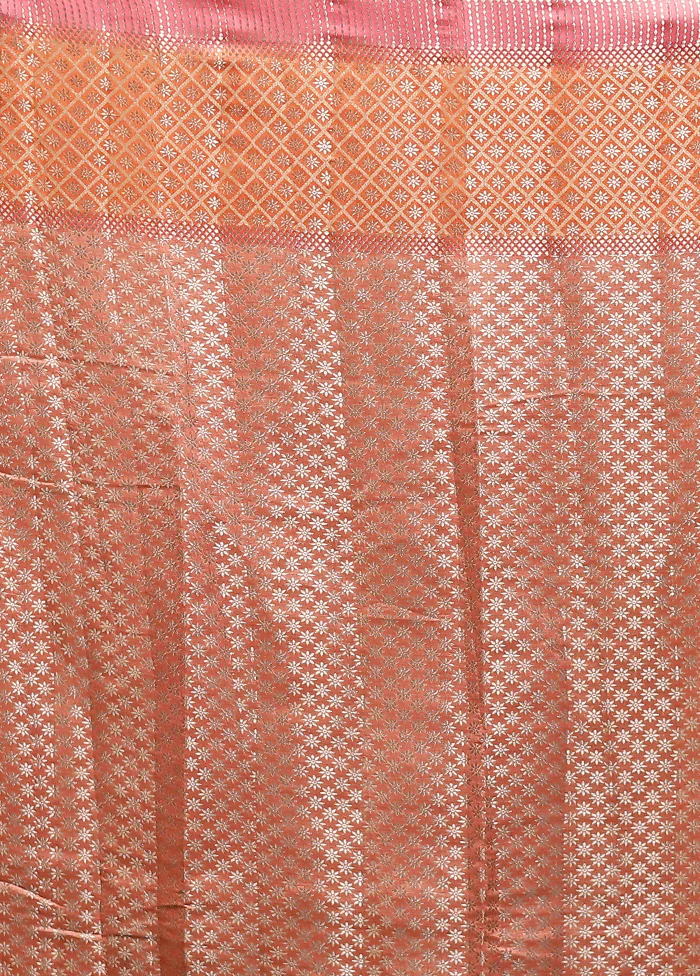 Pink Handloom Dupion Pure Silk Saree With Blouse Piece - Image 5