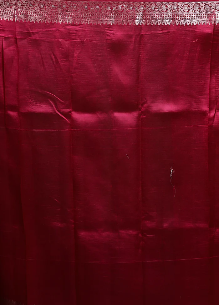 Pink Handloom Dupion Pure Silk Saree With Blouse Piece - Image 5